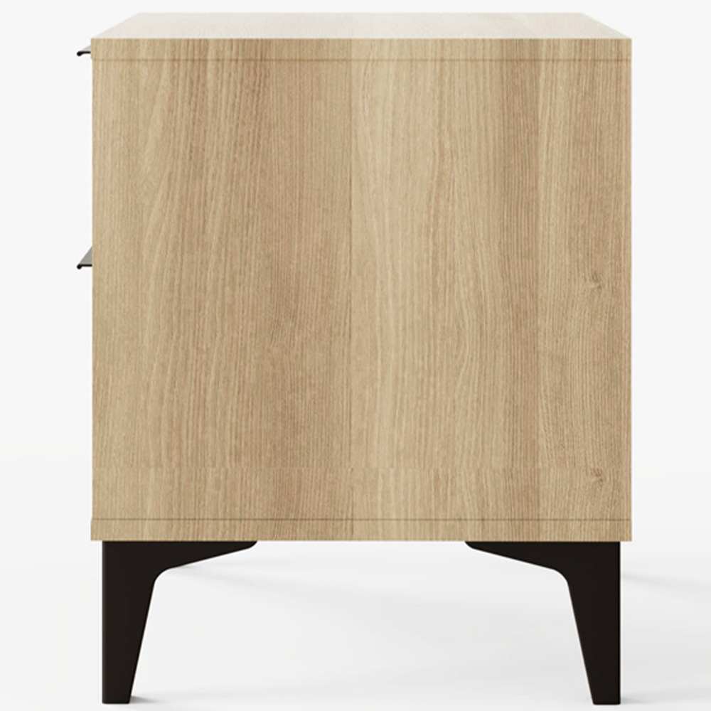 GFW Ezra 2 Drawer Oak Bedside Table Image 5
