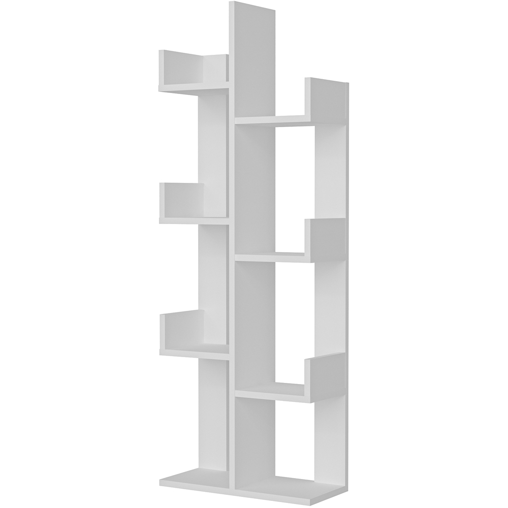 Decorotika Lui 8 Shelf White Tall Tree Style Bookshelf Image 2