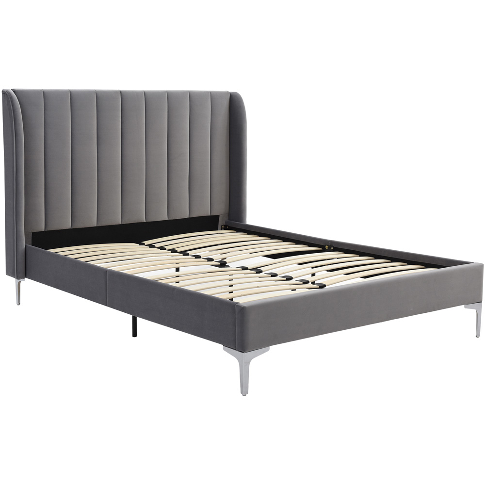 Hyacinth Double Grey Velvet Bed Frame Image 2