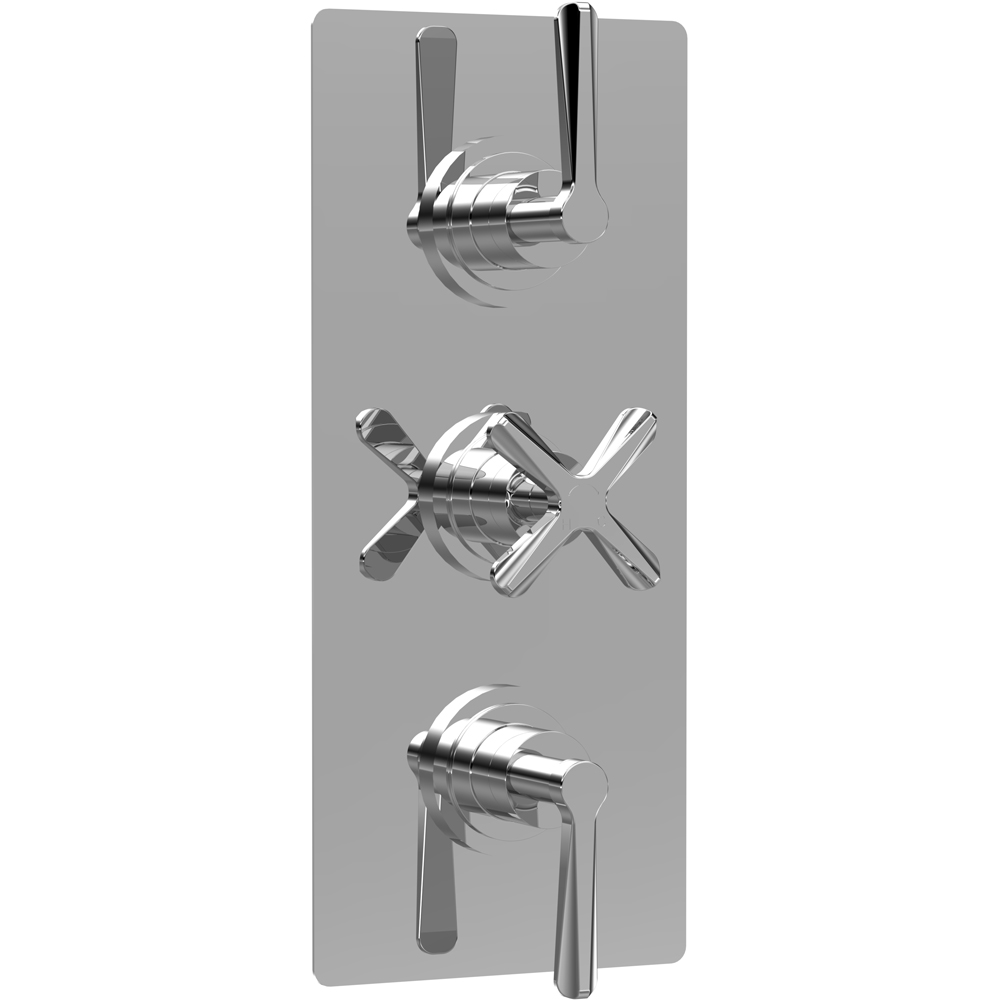 nuie Arvan Triple Chrome Thermostatic Shower Valve with Diverter Image 1