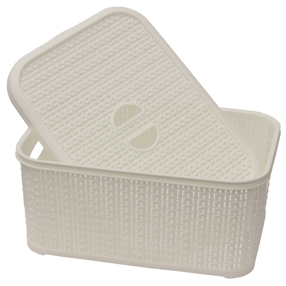 JVL Loop 6L White Storage Basket Image 3