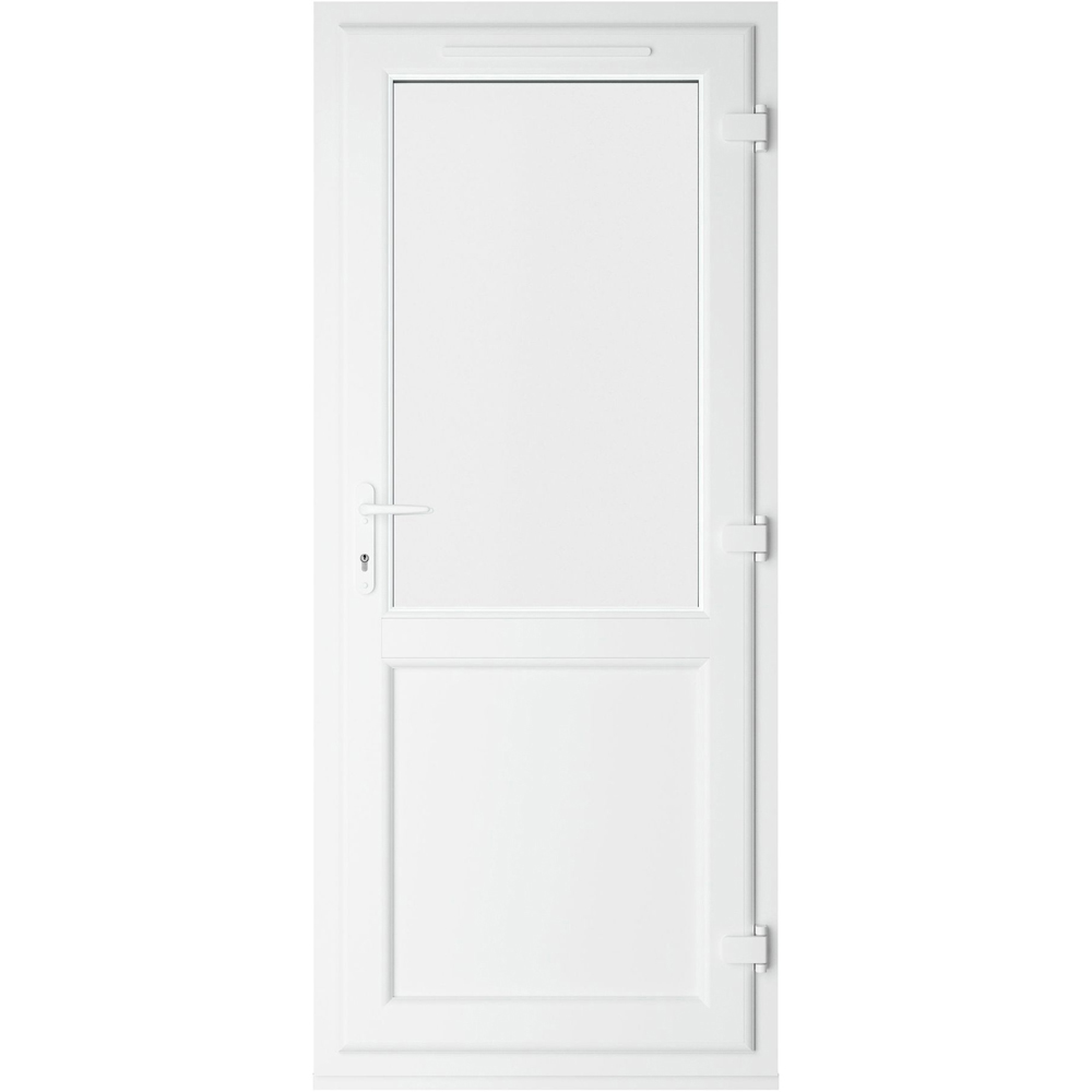 Crystal Black and White Half Glass LH Open Clear Triple Glazed Door 890 x 2090mm Image 3