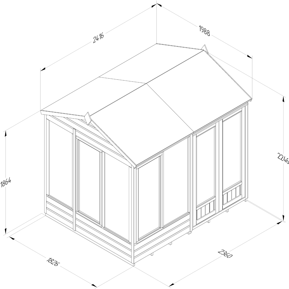 Forest Garden Beckwood 8 x 6ft 2 Opening Reverse Apex Summerhouse Image 9