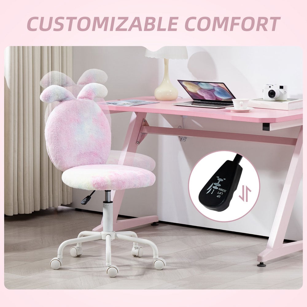 Portland Colourful Armless Bunny Vanity Chair with Swivel Wheels Image 7