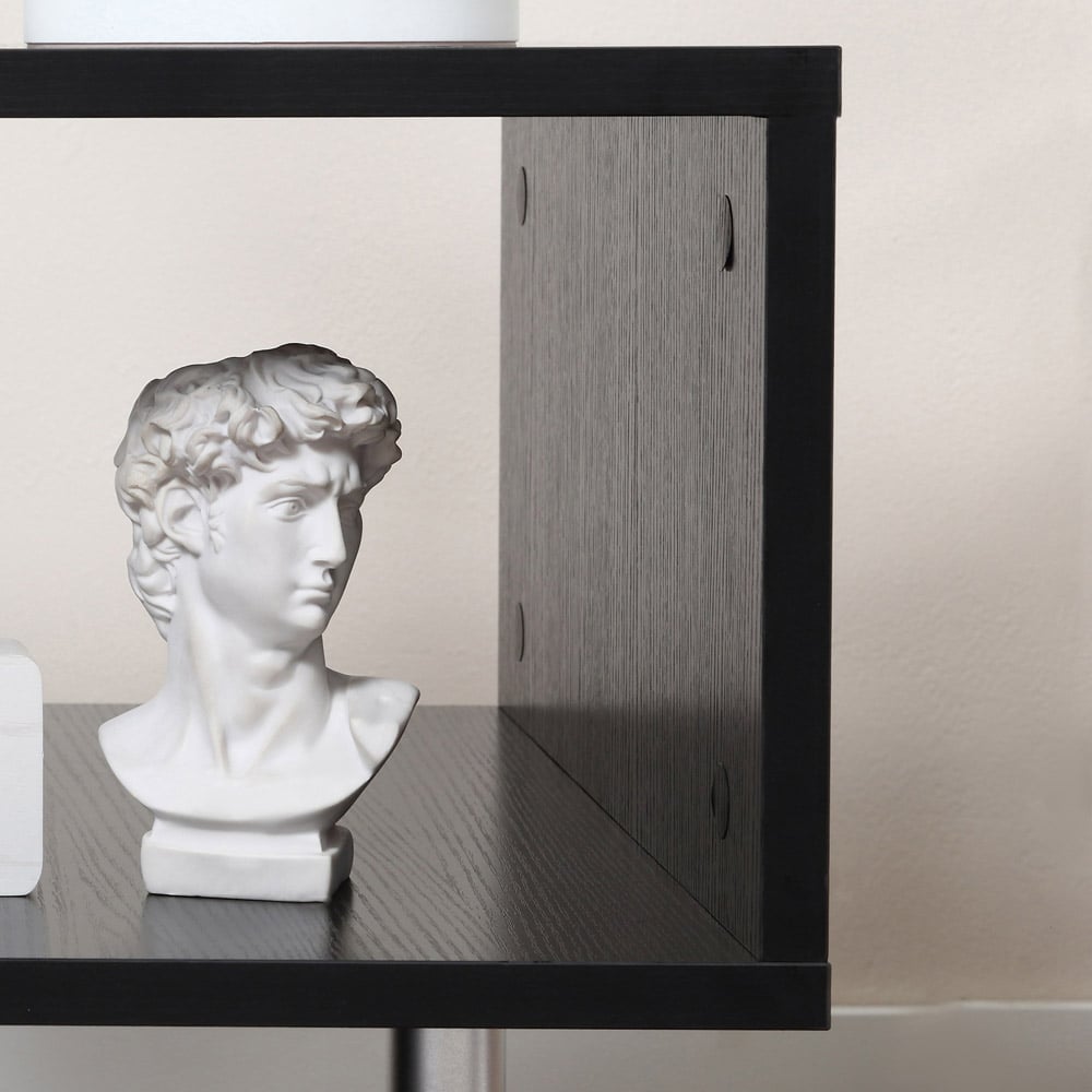 Portland 2 Shelf Black S Shape Side Table Image 3