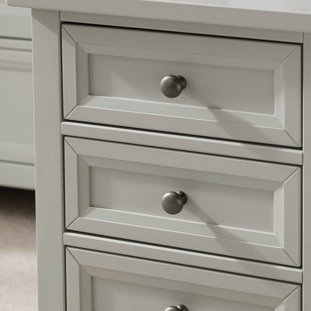 Julian Bowen Maine 3 Drawer Dove Grey Bedside Table Image 5
