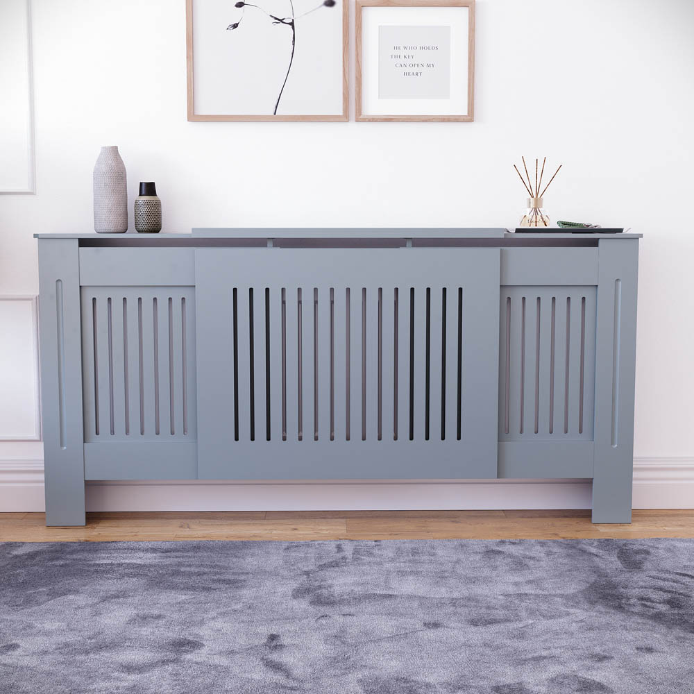 Vida Designs Chelsea Grey Adjustable Radiator Cover Image 5