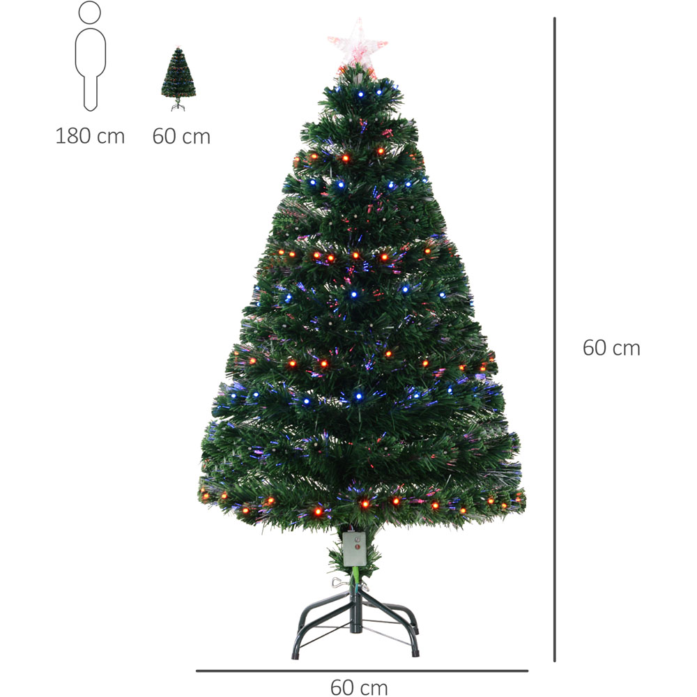 Everglow Multicolour Fibre Optic LED Green Artificial Christmas Tree 4ft Image 4