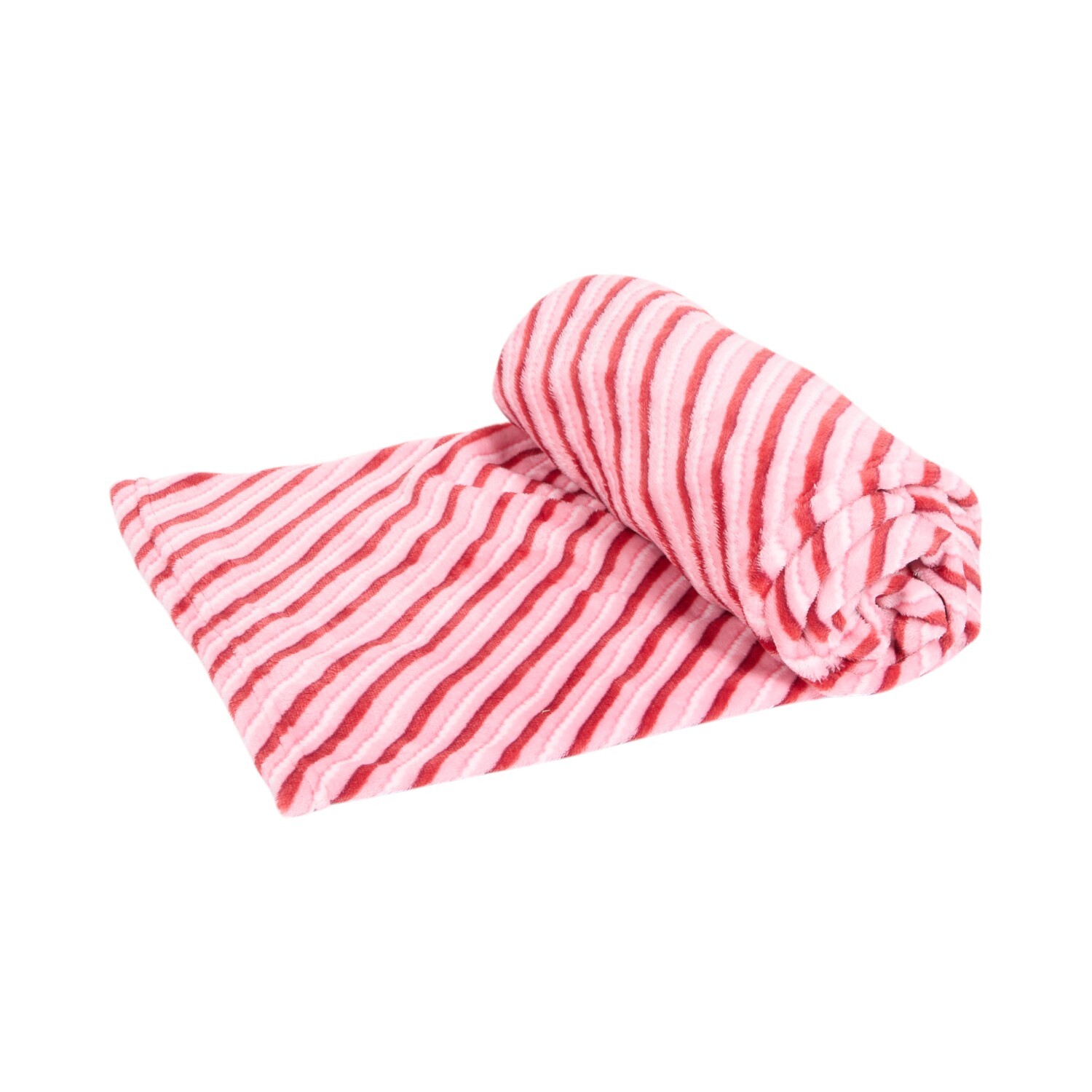 Candy Stripe Fleece Throw Pink and Red Image 2