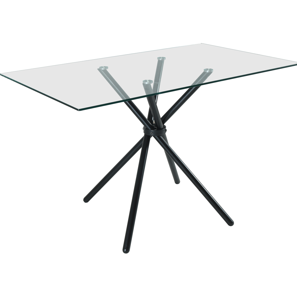 Indoor Living Miami 4 Seater Rectangle Glass Dining Table Image 2