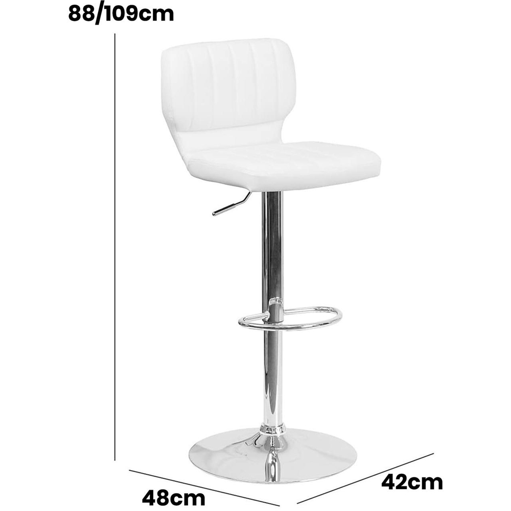 FWStyle Set of 2 White Faux Leather Bar Stool Image 7