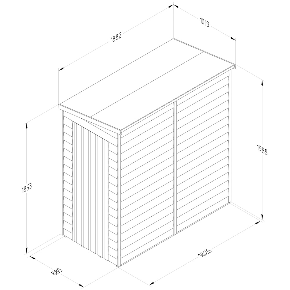 Forest Garden 4LIFE 6 x 3ft Pent Shed Image 9