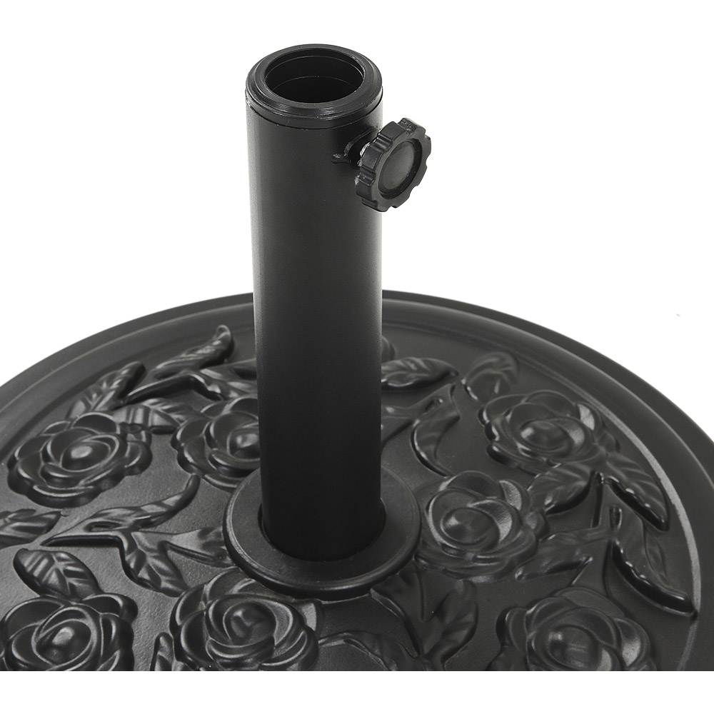 Living and Home Black Rose Embossed Concrete Round Umbrella Stand Base 45cm Image 5