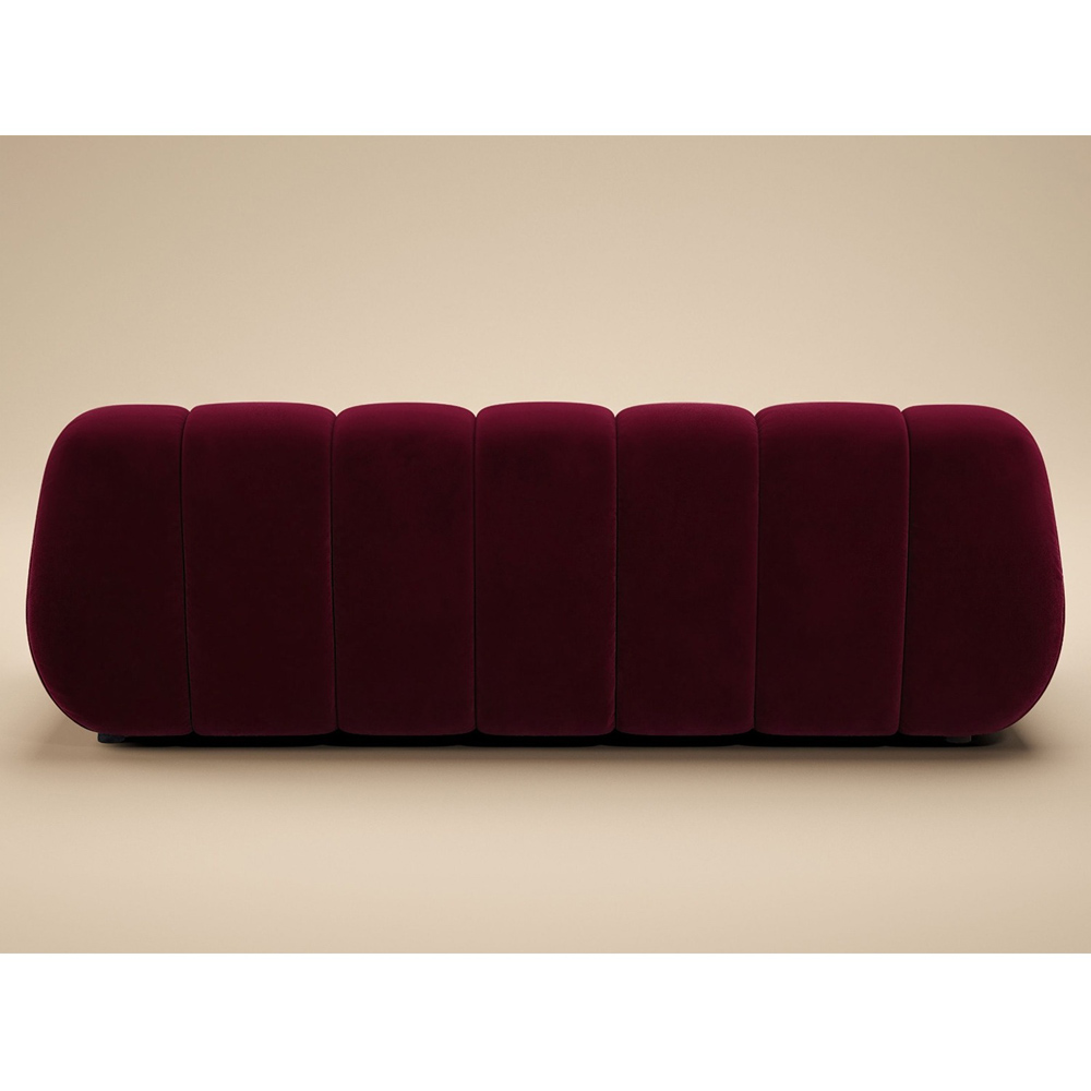 SOLACE+CO Macy Burnt Burgundy Velvet Large 3 Seater Sofa Image 4