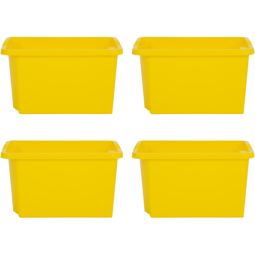 Wham 30L Yellow Stackable Storage Box 4 Pack Image 1