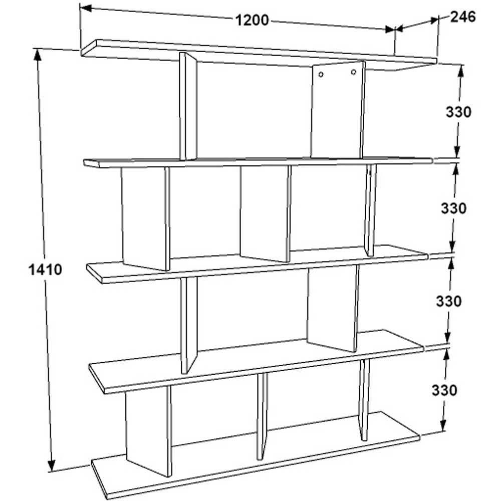 Decorotika Grace 10 Shelf White and Walnut Bookcase Image 6