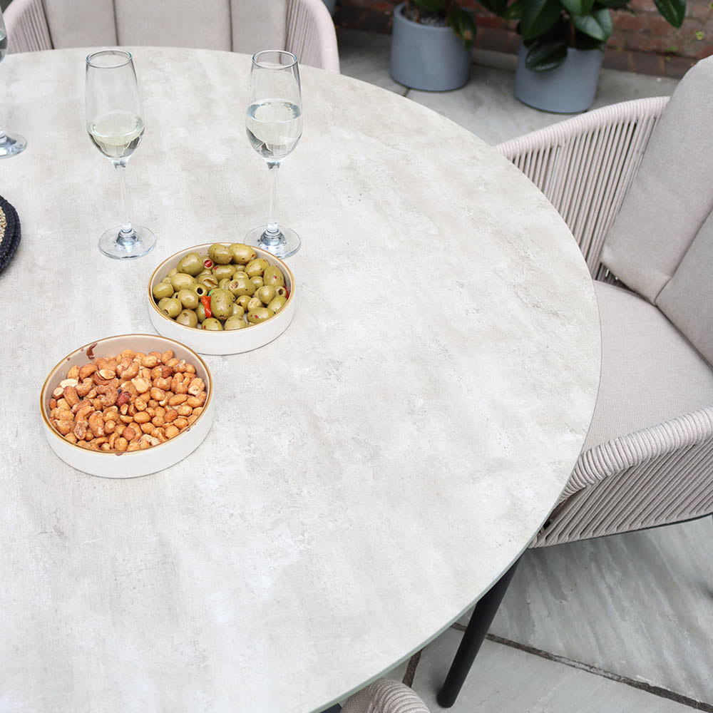 Royalcraft Bali 4 Seater Round Ceramic Rope Dining Set Image 7
