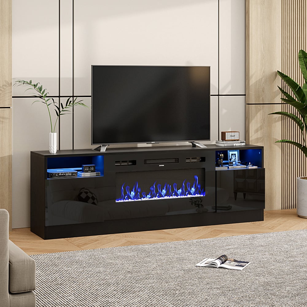 Living and Home 36 Inch Electric Fireplace Black Surround Set TV Stand with 3 Flame Colours Image 8