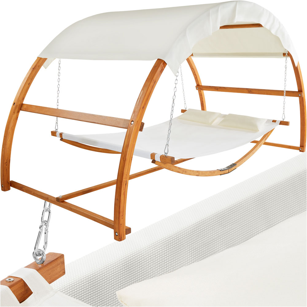 tectake Locarno 2 Seater Hammock with Sun Canopy Image 2