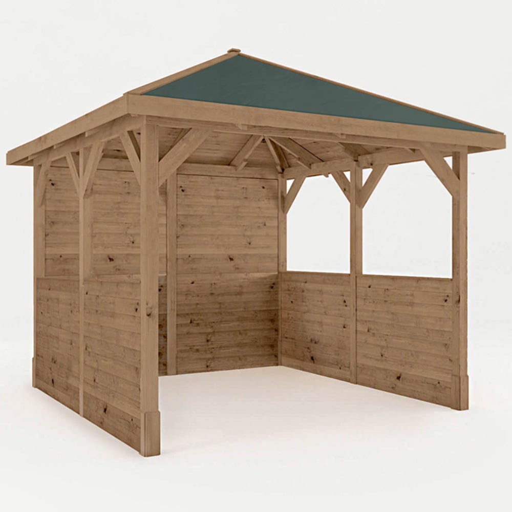 Mercia 3 x 3m Pressure Treated Traditional Gazebo with Side Panels Image 2