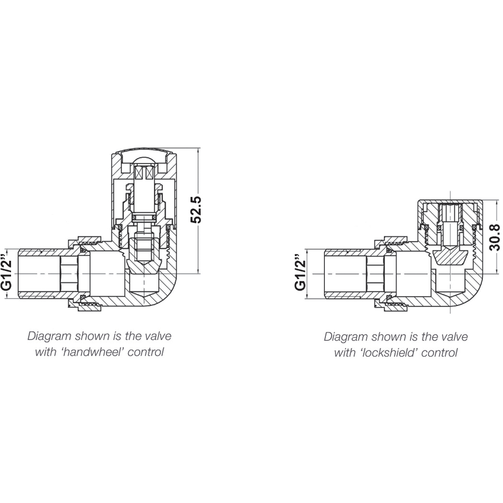 nuie Heating Accessories Chrome Pair Of Corner Radiator Valves Image 2