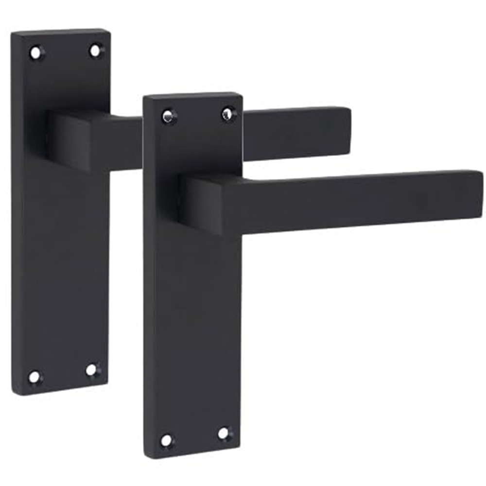 Golden Grace Matt Black Victorian Straight Delta Door Handle Set 4 Pack Image 2