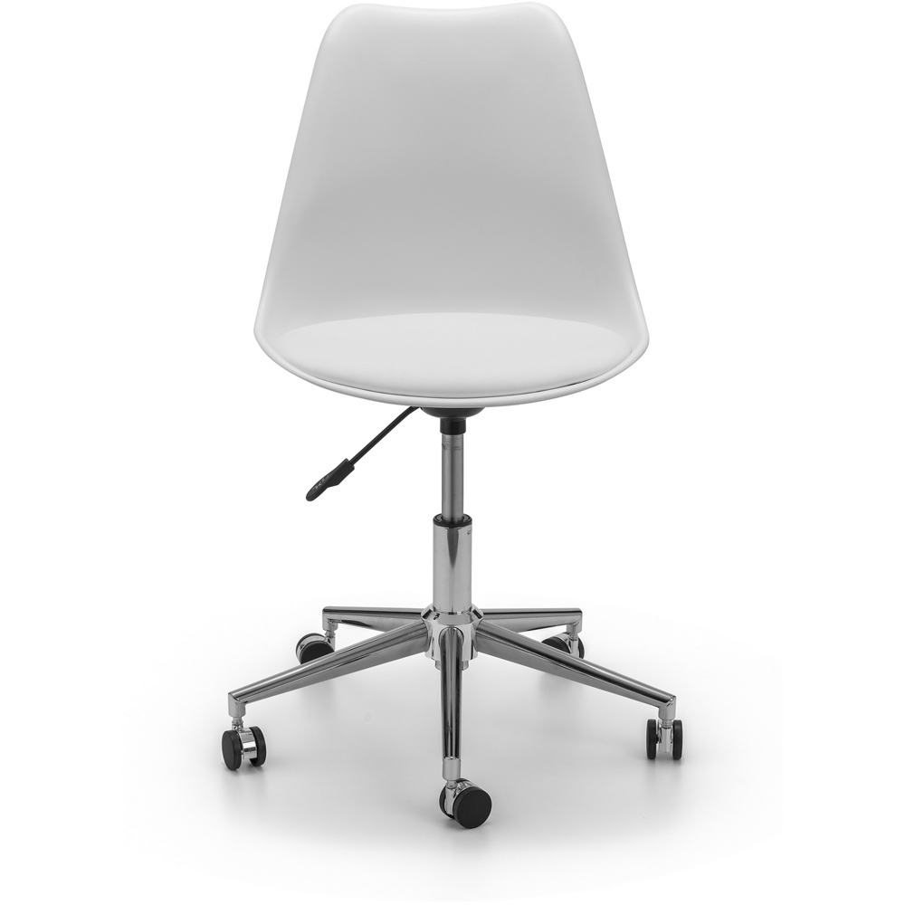 Julian Bowen Erika White and Chrome PU Swivel Office Chair Image 3