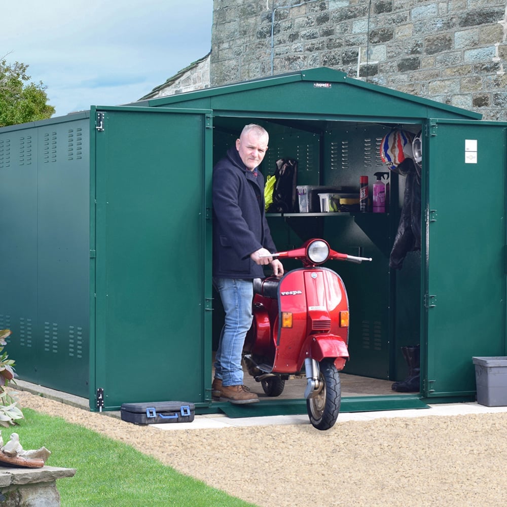 Asgard Gladiator 7 x 11ft Double Door Cream High Security Apex Motorcycle Garage Image 9