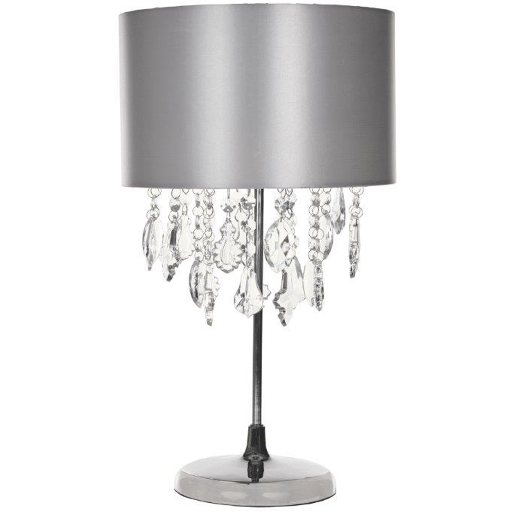 Kliving Sheldon Beaded Shade Silver Table Lamp Image 2