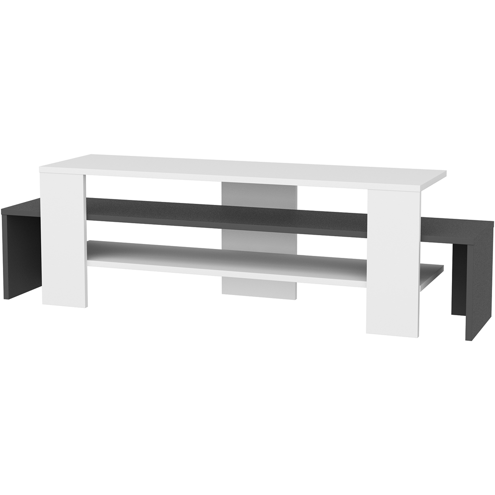 Decorotika Lenora 2 Shelf White and Anthracite TV Unit Image 2