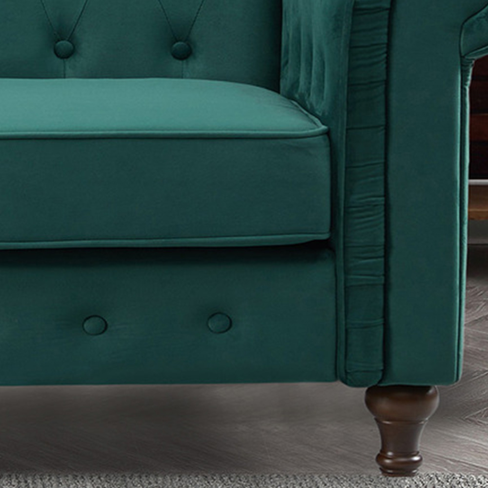 Pelham 2 Seater Green Velvet Sofa Image 3