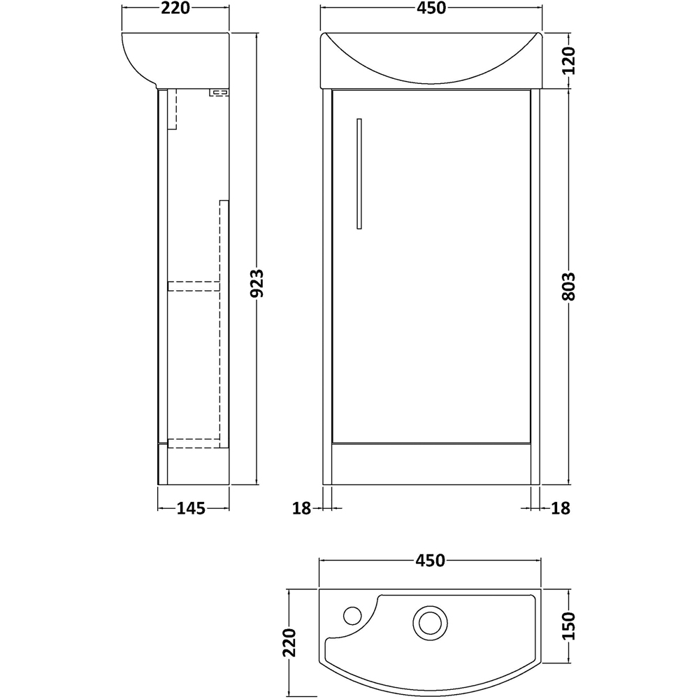 Hudson Reed Juno 440mm Metallic Slate Floor Standing Unit with WC and Tap Image 2