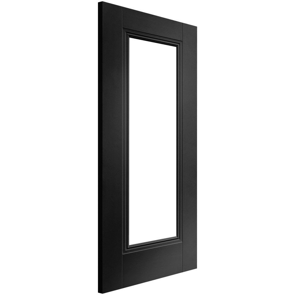 Elegance Lancaster Jet Black Fully Finished 1 Light Clear Glass Internal Door 1981 x 762 x 35mm Image 3