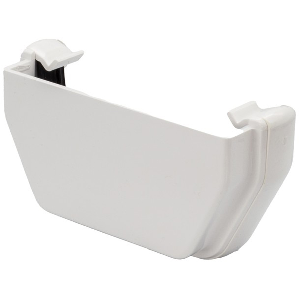FloPlast Square Gutter External Stop End White 114mm Image 3