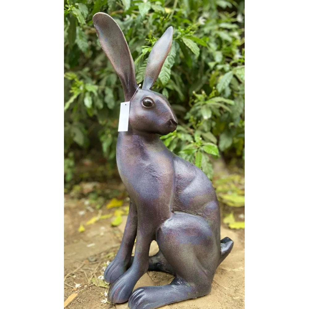 Inspirational Gifting Sitting Hare Cast Aluminium Garden Ornament Image 3