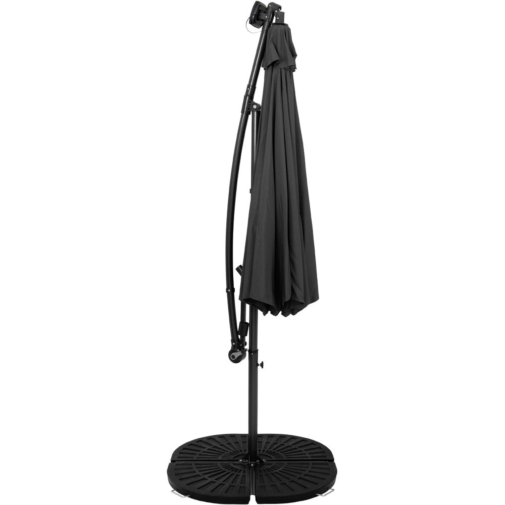 MonsterShop LED Grey Cantilever Parasol with Full Fan Base 3m Image 3