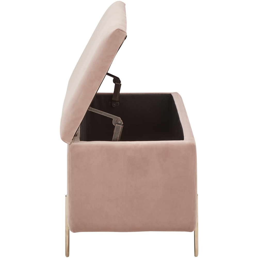 GFW Mystica Blush Pink Velvet Ottoman Storage Bench Image 6