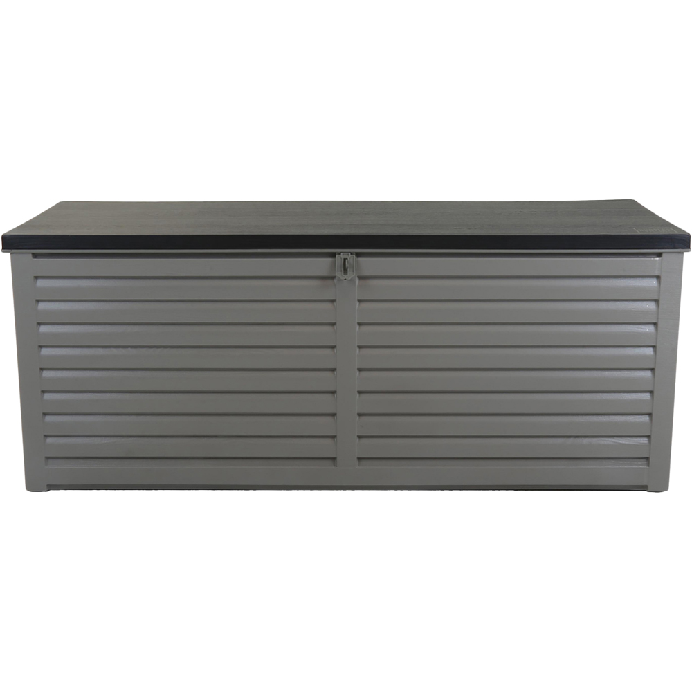 Charles Bentley 390L Grey and Black Large Outdoor Plastic Storage Box Image 3