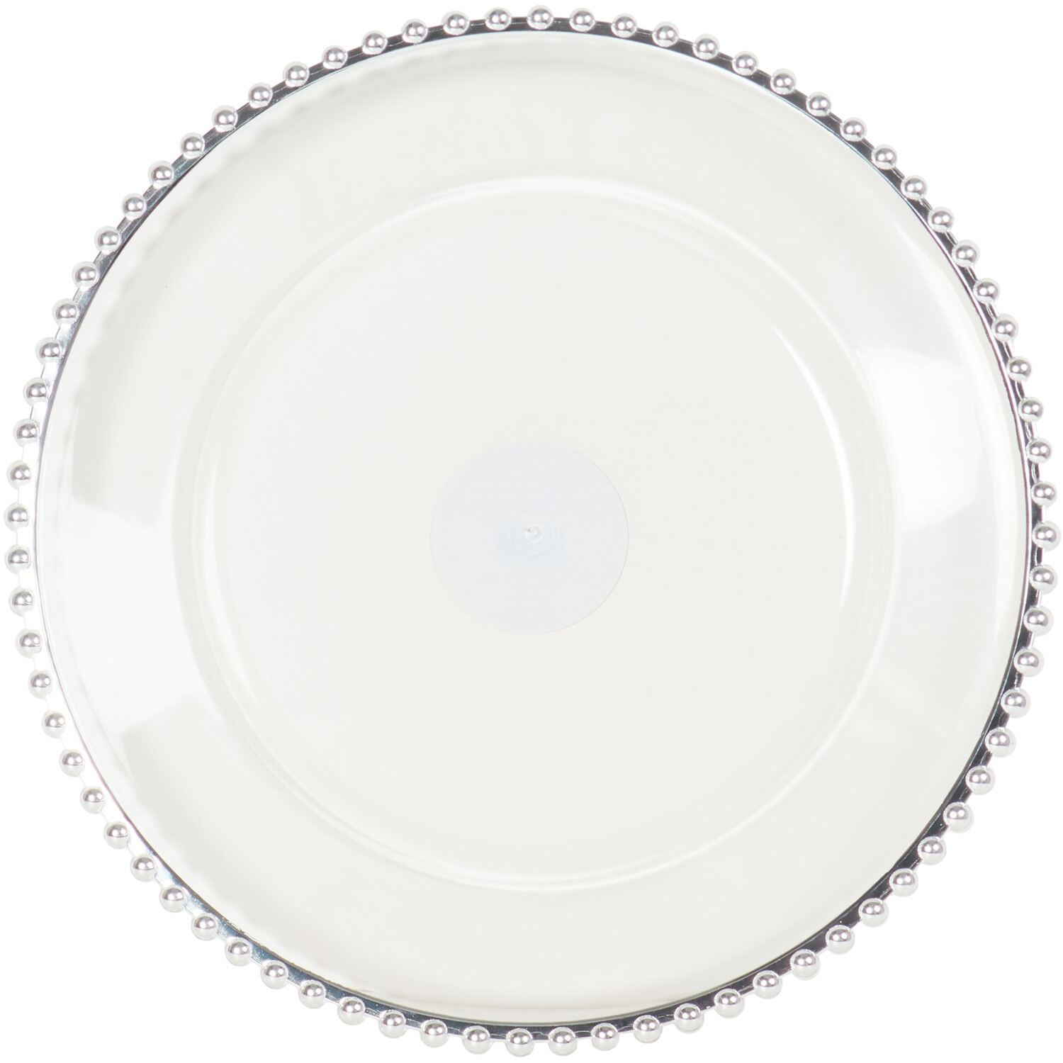13" Charger Plate with Metallic Rim - Silver Image 1