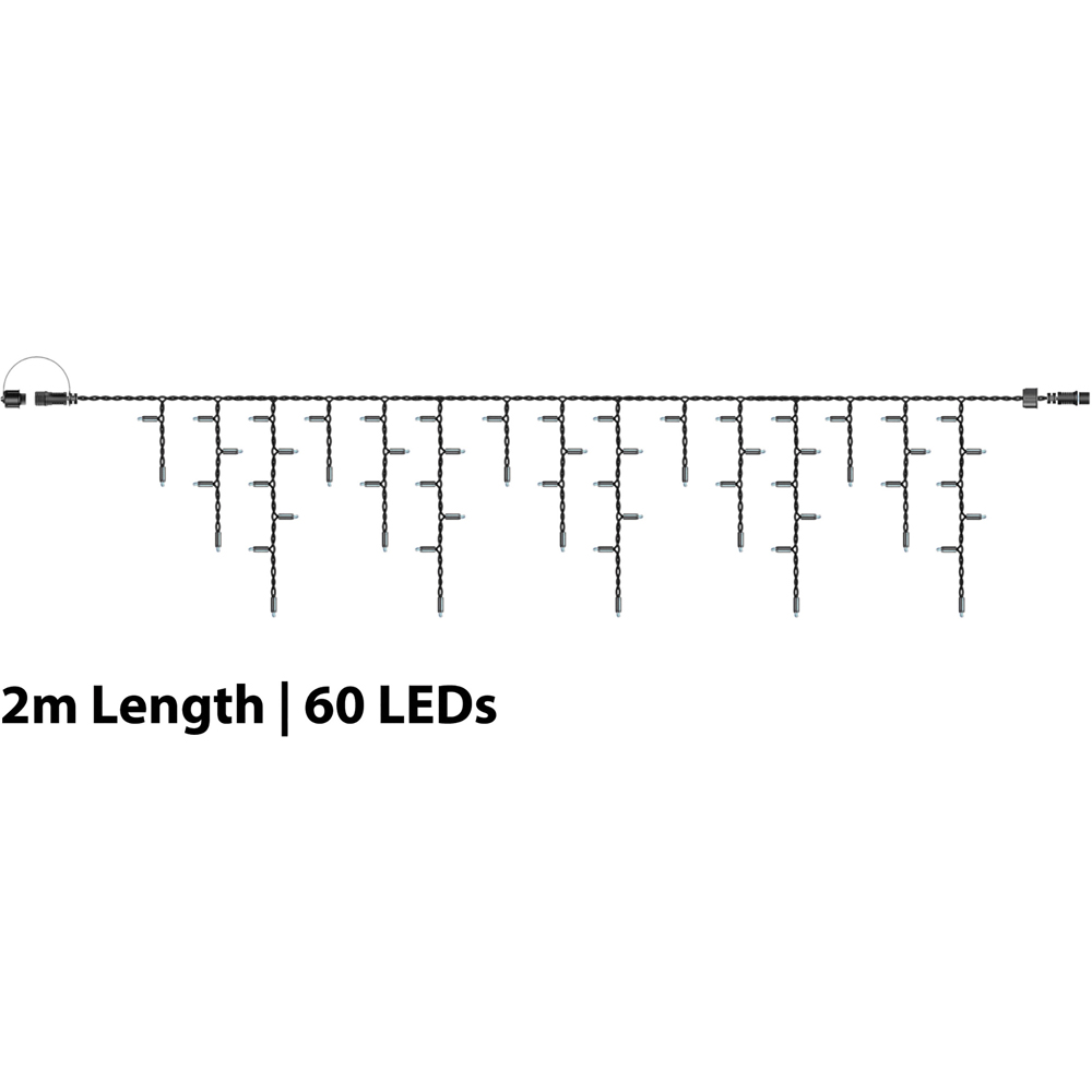 Eagle Connect 60 Warm White LED Black Icicle Light 2m Image 8
