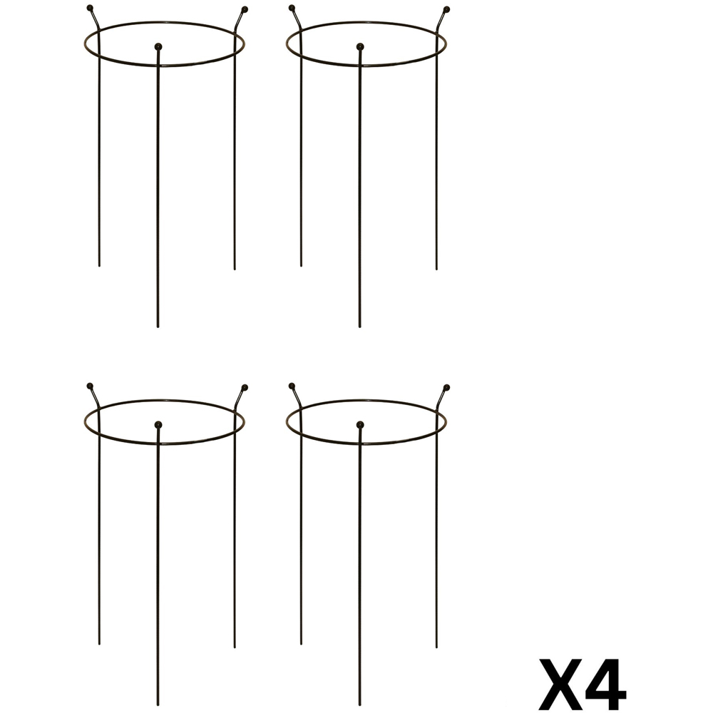 Samuel Alexander Steel Black Herbaceous Garden Plant Support Ring 60 x 35cm 4 Pack Image 3