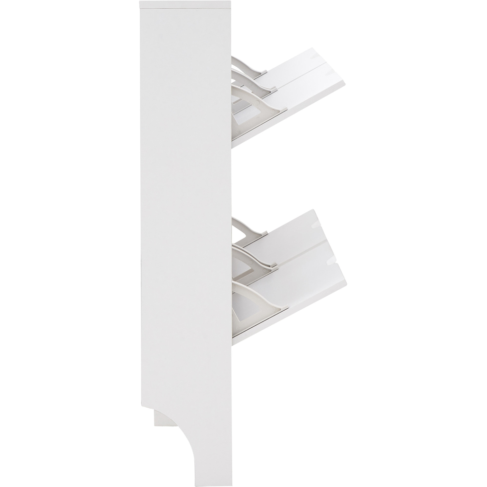 GFW White Narrow 4 Drawer Shoe Cabinet Image 5