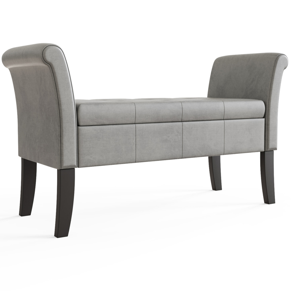 GFW Balmoral Grey Upholstered Window Seat Image 2