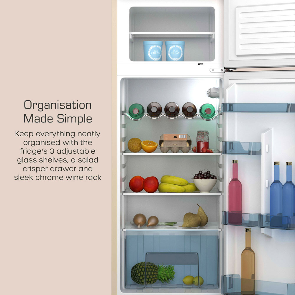Swan Retro SR11010CNE Cream 70/30 Compact 208L Top Mounted Fridge Freezer Image 5