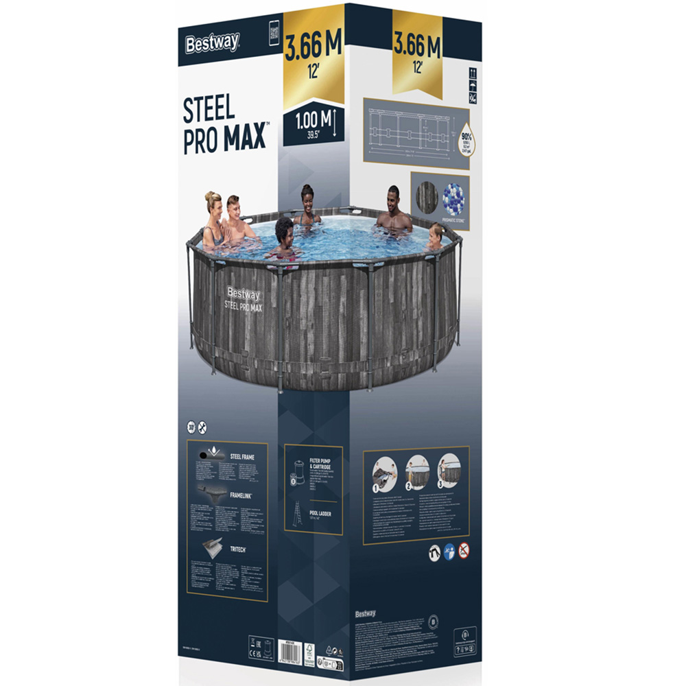 Bestway Steel Pro Max Round Pool Set 12ft x 39.5 inch Image 3