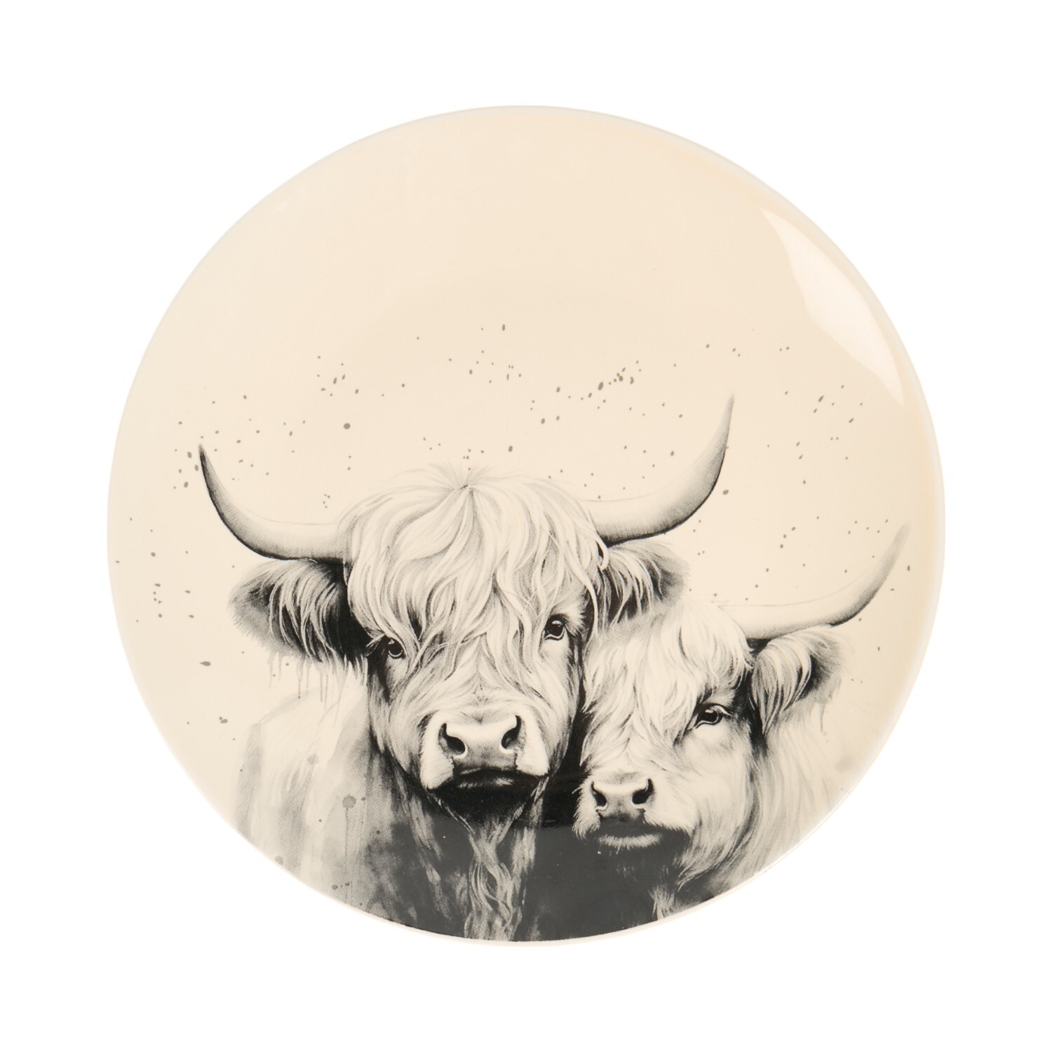 Highland Cow Dinner Plate Cream Side Plate Image 2