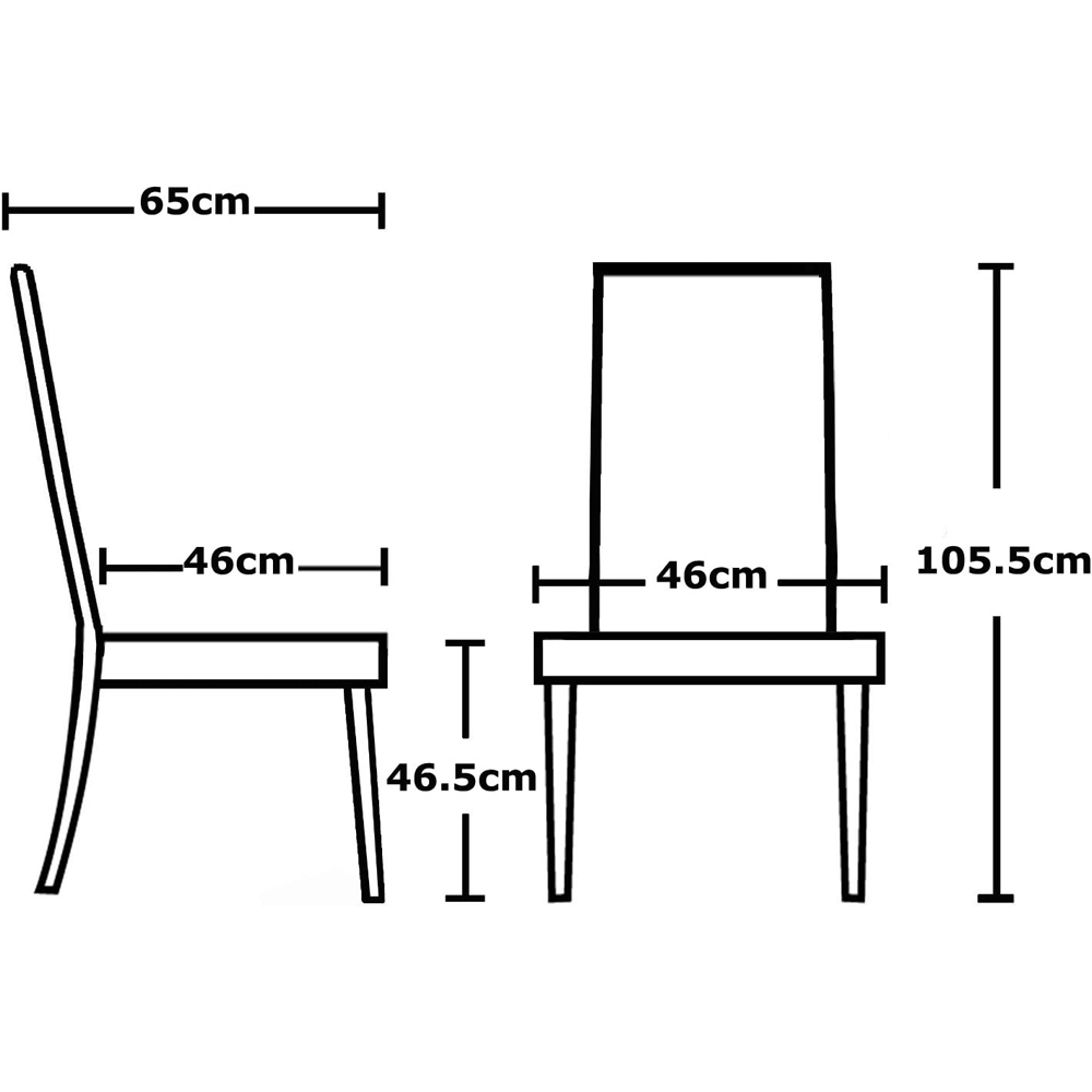 Grey Set of 2 Tufted High Back Fabric Dining Chair Image 6