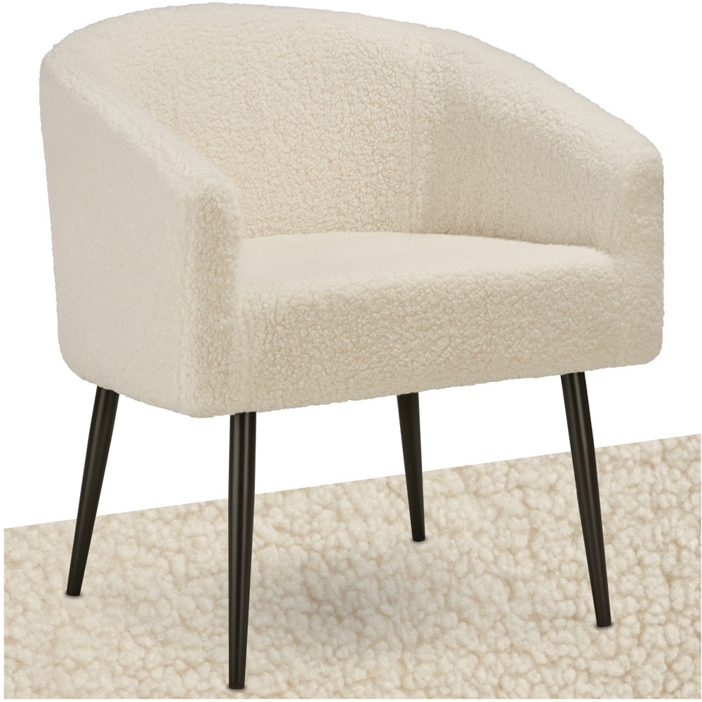 Tectake Mysig Beige Boucle Cover Armchair Image 2