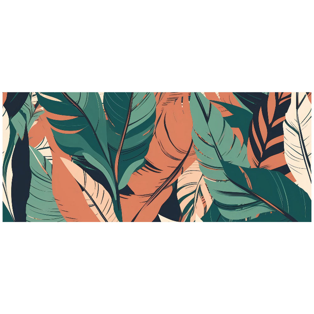 Warren Reed Designer Autumn Tropical Leaves Glass Bathroom Splashback 25 x 60cm Image 2