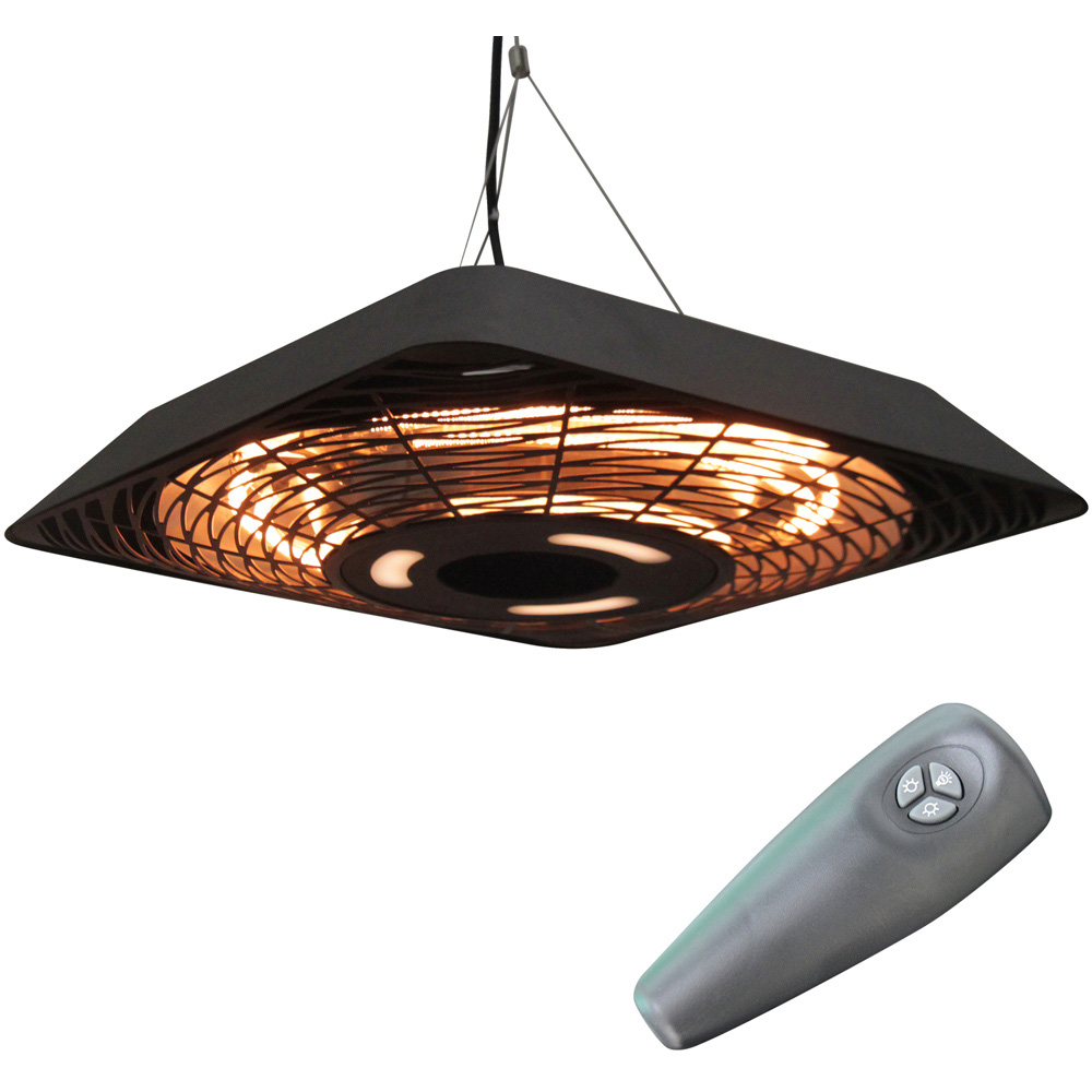 Outsunny Patio Hanging Electric Halogen Heater with LED 2000W Image 1